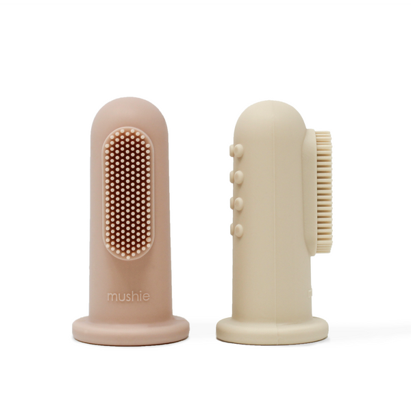 Brosses à dents pour le doigt (pqt de 2) - Sable/Blush